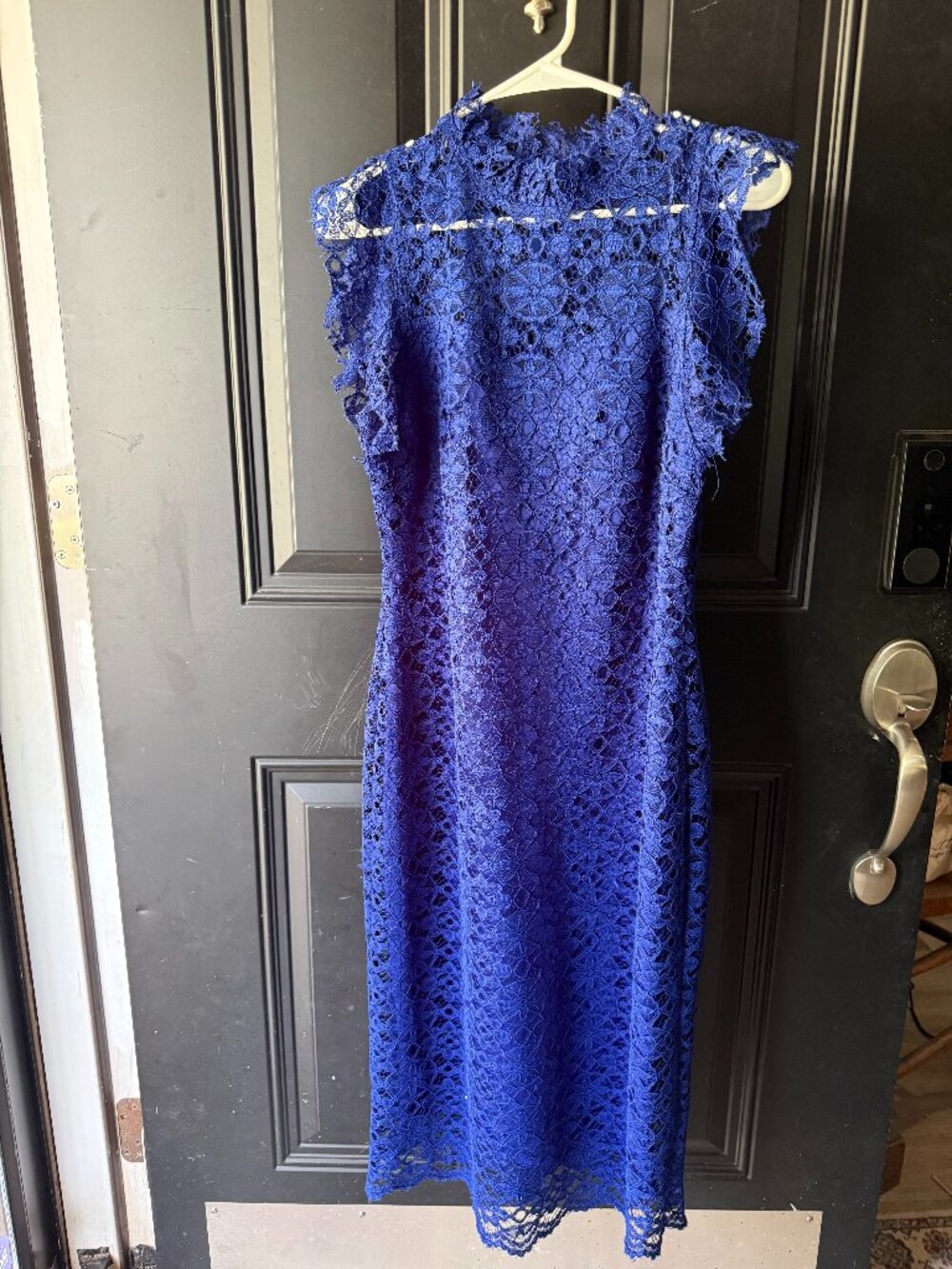 Enfocus Studio Blue Lace Sleeveless Dress Size 8